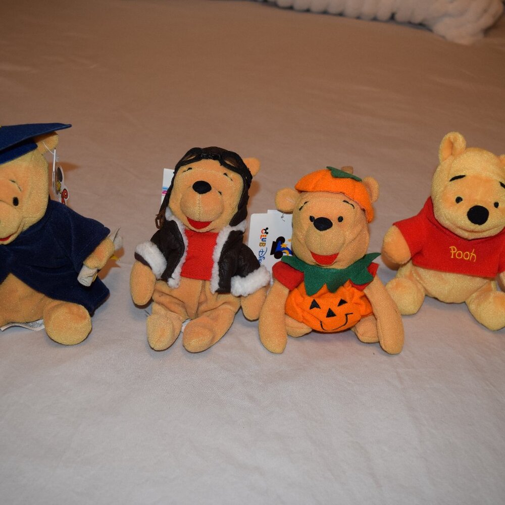 Set of 4 Vintage New With Tags Pooh Bears